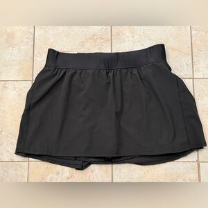 Crane Black Athletic Skort Skirt with Built-In Shorts Mesh Panels XL NWT